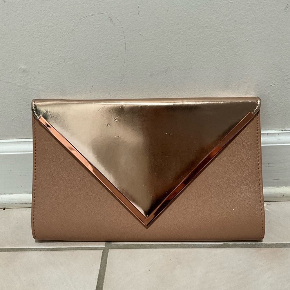 Aldo Rose Gold Women's Clutch With Chain